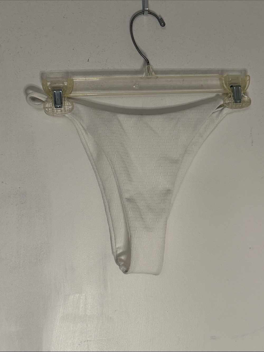 Zaful White Ribbed Bikini Bottom